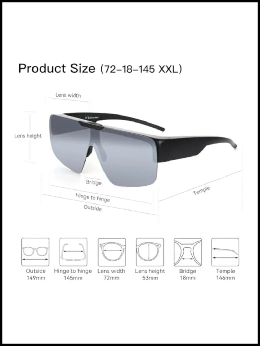 Oversized Fit Over Sunglasses with Flip Up Lens, Polarized UV400 Protection
